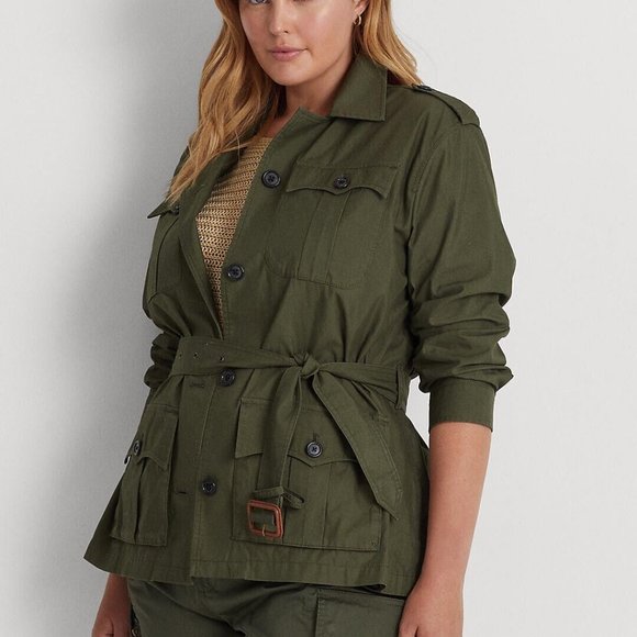 LAUREN RALPH LAUREN Belted Twill Field Jacket (MISSING BELT) - Picture 2 of 5